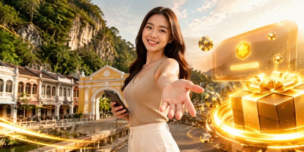 Suasana permainan kasino dalam talian di Ipoh dengan pemain menyemak kadar bayaran Baccarat pada peranti mudah alih