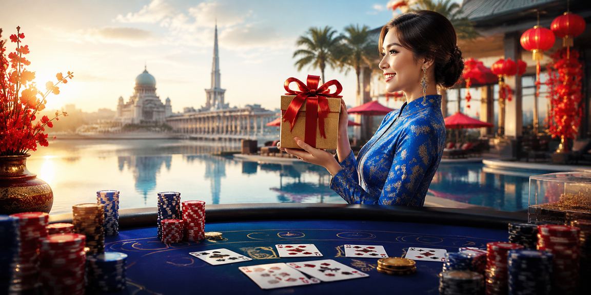 Pemain bermain baccarat mengenakan pakaian tradisional di Putrajaya